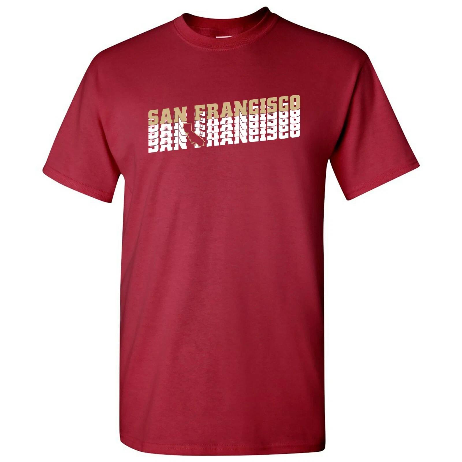 San Francisco Retro Repeat - Sports Team City Tailgating T Shirt - Cardinal 4XL