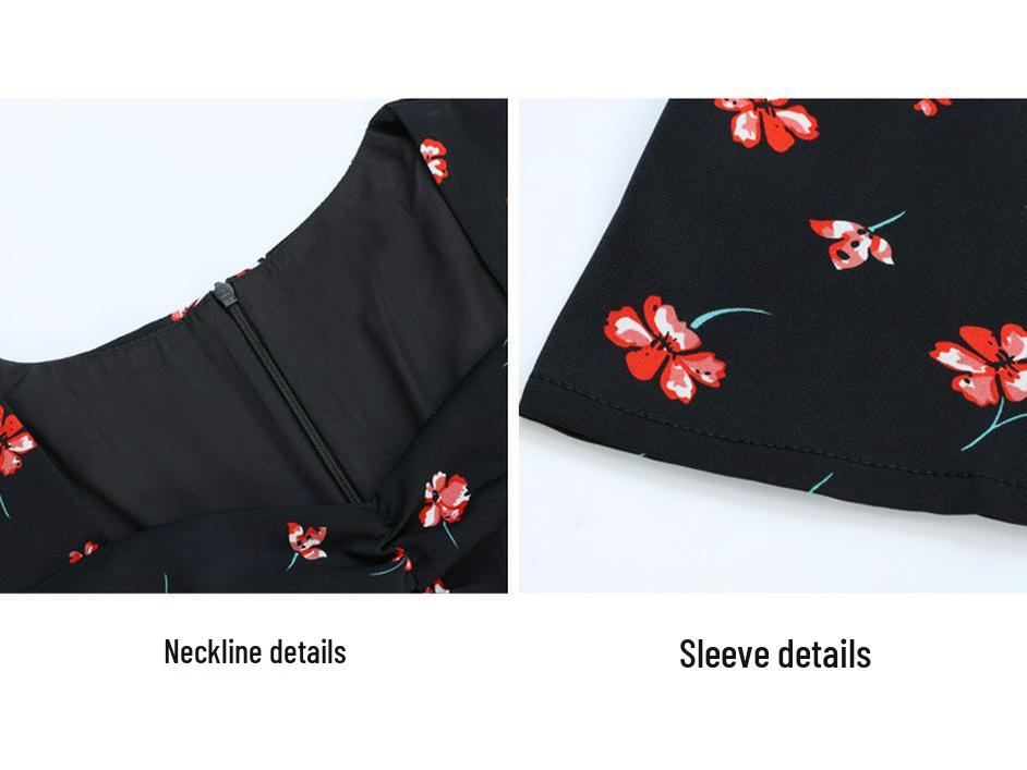 2026 Plus Size V-Neck Floral A-Line Dress - Tummy Covering, Slimming, Summer Wear with Slit