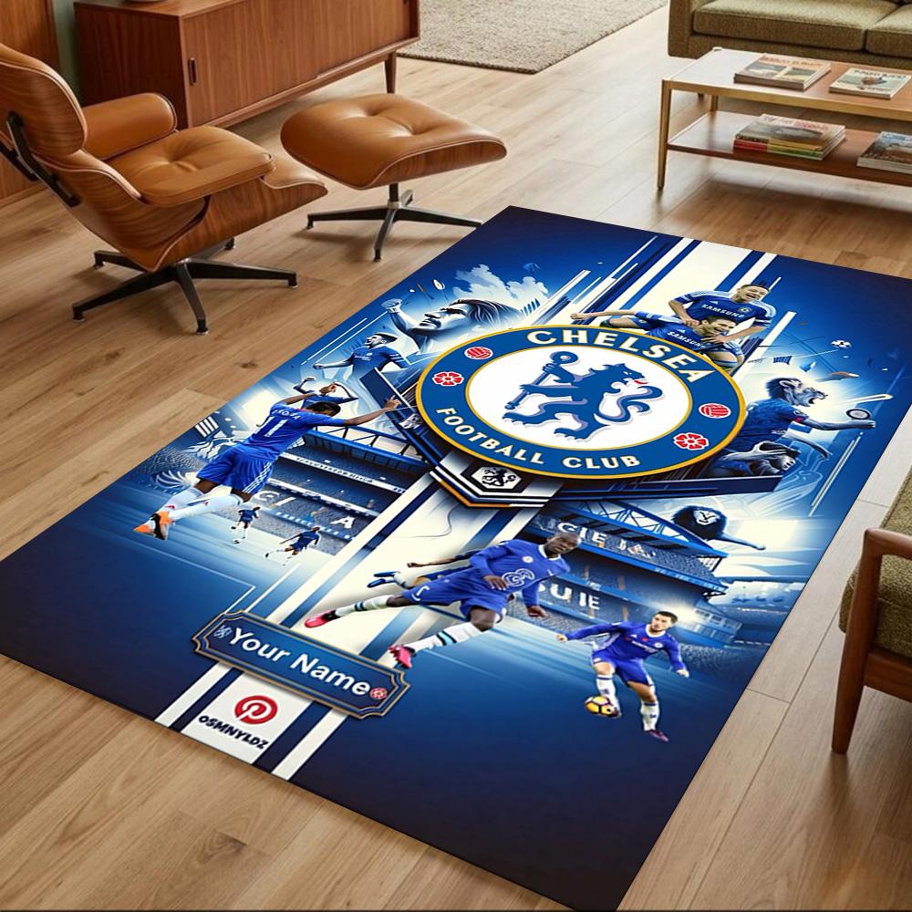 Chelsea Fc Football Player Customize Your Name Floor Rug Office Rug Perfect for Playrooms Living Rooms Dining Room Bedrooms Anti-slip Rug
