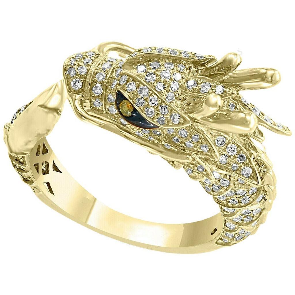 Goldene Western-Drachenring-Serie Retro-Mode Temperament Dominanter Ring