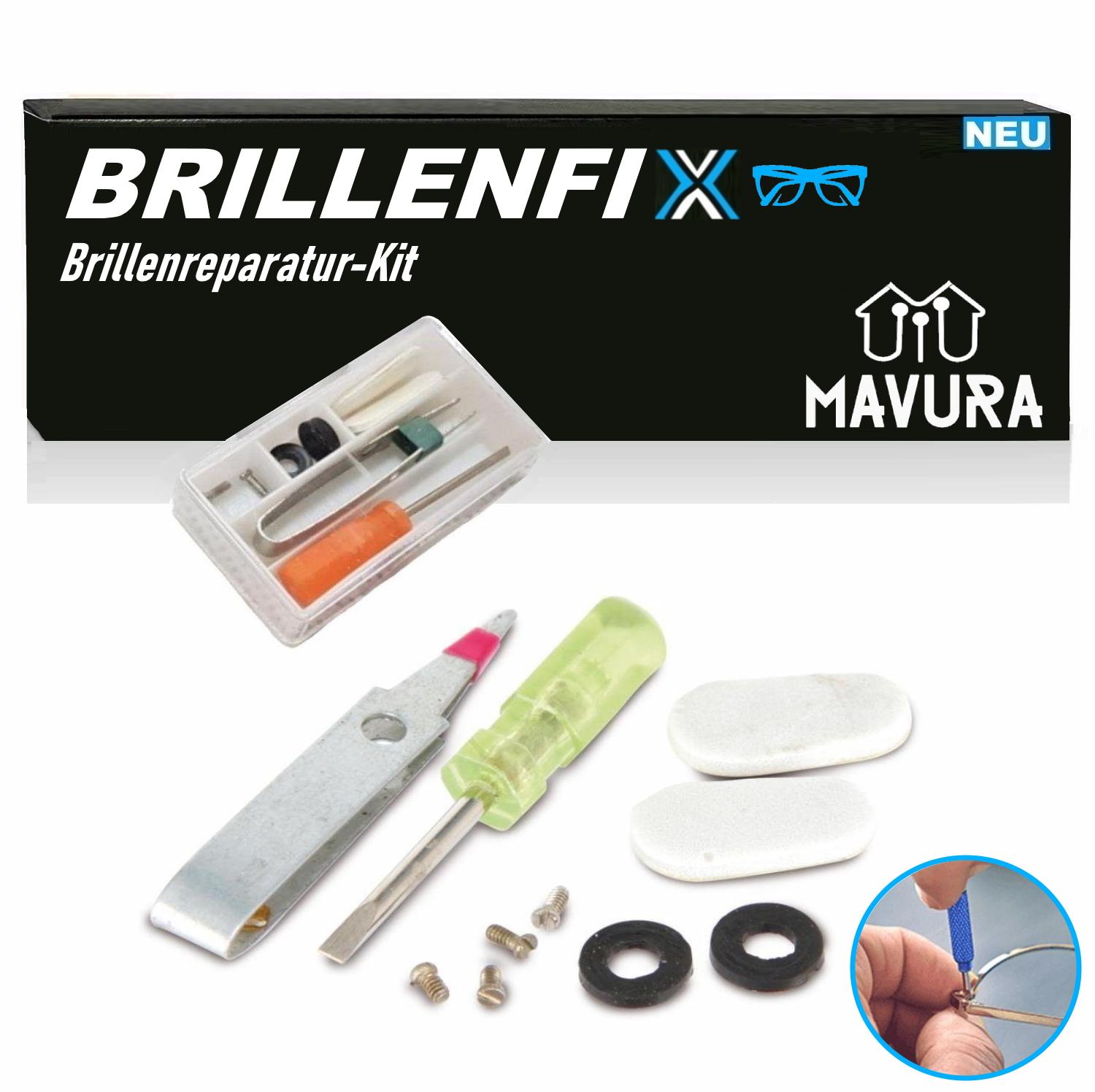 

BRILLENFIX Brillen Reparatur Brillenreparatur Kit Schraubendreher Werkzeug 10tlg