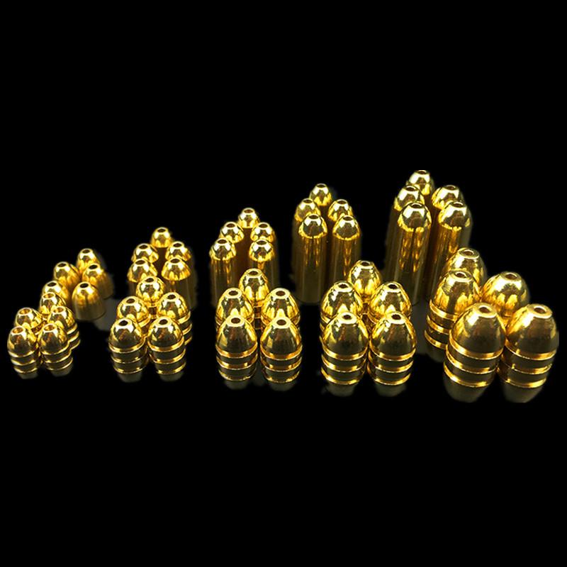 50Pcs/Set Copper Bullet Weights Fishing Sinkers In Plastic Fishing Accessories Tackle Box 1.8g/3.5g/5g/7g/10g Sinker Accessories