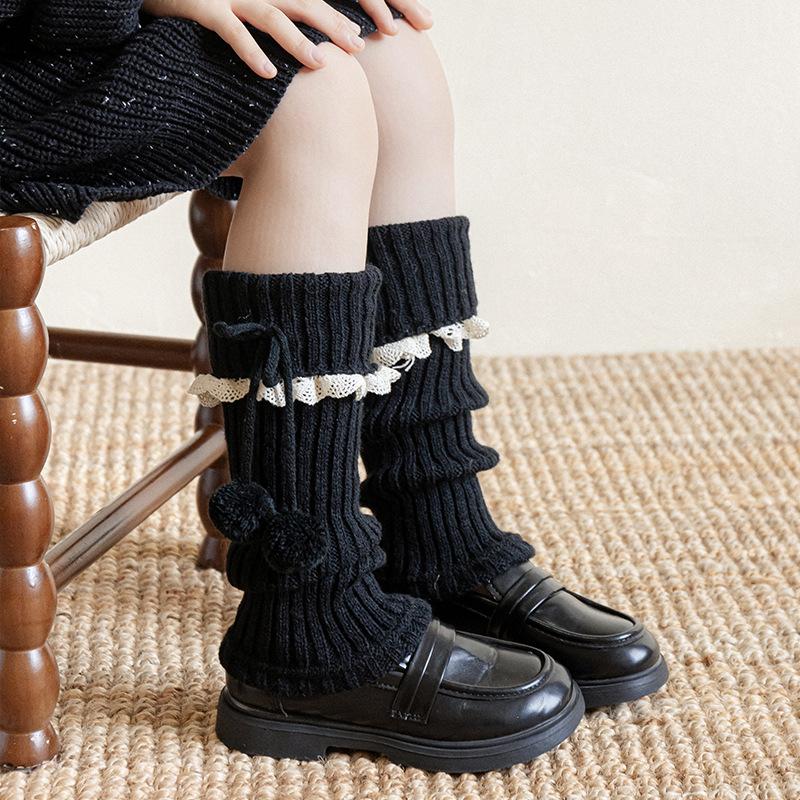Stiefel Shang Baumwolle Kinder Socken Überzug Niedliche Kugel Schleife Lolita Spitze Stulpen Koreanische Mädchen Beinstulpen