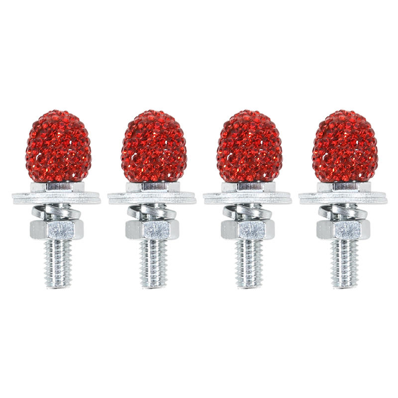 4Pcs/Set Car License Plate Decorative Bolt Motorcycle License Plate Holder Screw Fastener Bolt Set Suitable for Most Vehicles