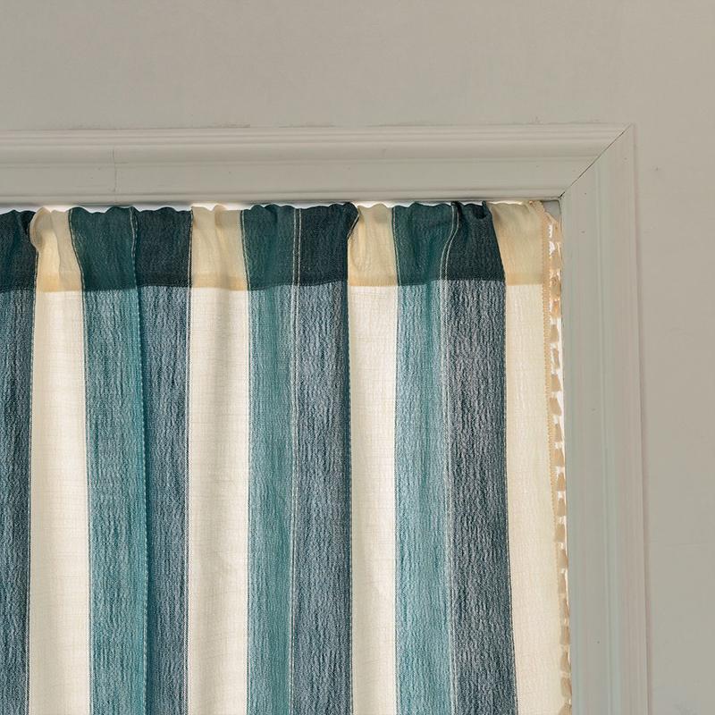 Short Cotton Curtain for Kitchen Window, Gray Stripe, Linen, Living Room, Cafe Cabinet Cover, New Half Curtain