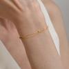 Teamer Double Layer Beads Chain Bracelet Stainless Steel Gold Color Adjustable Chain For Women Girls Minimalist Jewelry Gift