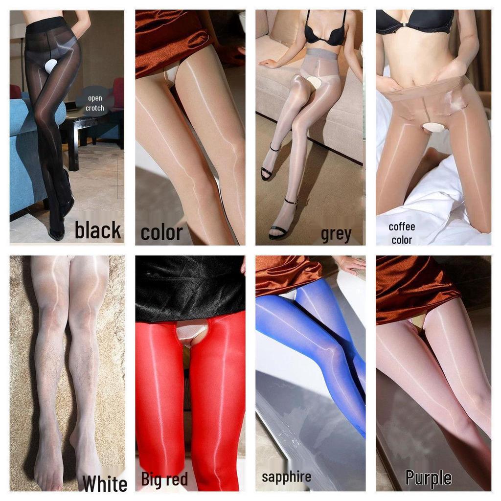 8d Pantyhose Antisnag Sheen Oil With Open Crotch And Nude Effect