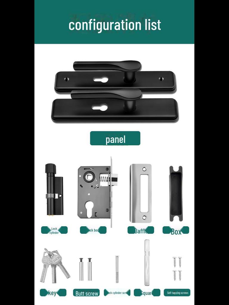 Silent European Style Indoor Wooden Door Handle Lock