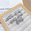 Light Luxury Cross High-End Feeling Full Of Diamonds, Zir*****Pen Ring, Female Geometry Super Flash Exquisite Stacking Ring