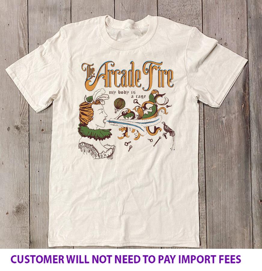 Vtg Arcade Fire Band My Body Is A Cage White S5XL Shirt HK005 S