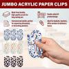 9pcs Big Size Heat Transfer Bookmark Acrylic DIY Pattern Paper Clip  School Office Stationery