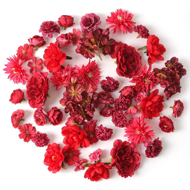 4CM Seidenrose Künstliche Blütenköpfe für Bastelkränze Hochzeitsfeier Dekoration DIY Tisch Heimzimmer Dekoration Kunstblumen