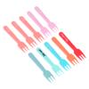 5Pcs Colorful Plastic Fruit Fork Mini Cartoon Children Snack Cake Dessert Food Fruit Pick Toothpick Bento Lunches Party Decor