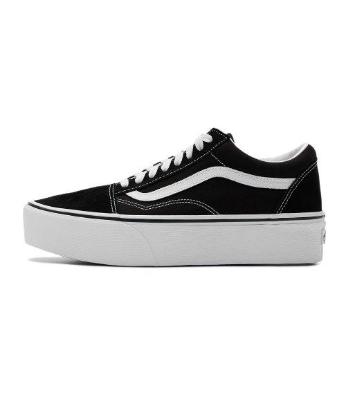 [Vans] Old Skool Stackform - (Замша/Канвас) черный:True White VN0A7Q5M6BT1 230