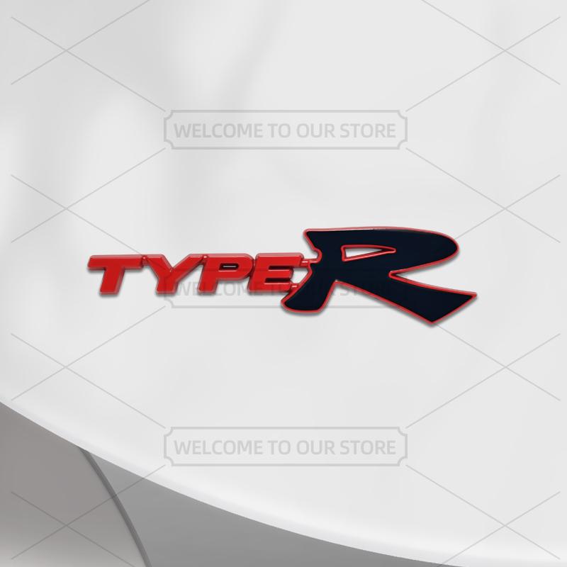QLN2 Car 3D Metal Type R Body Emblem Badge Decals Auto Tail Sticker For Honda Civic Typer Vezel CRV HRV Jazz Fit Accord VTEC Pilot