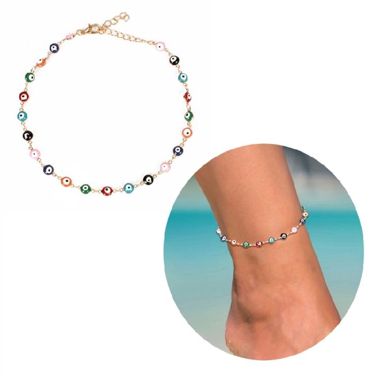 Fashionable Demons Eye Anklet Stylish Ankle Bracelet Adjustable Feet Chain Leg Ankle Bracelet Alloy Texture for Feet