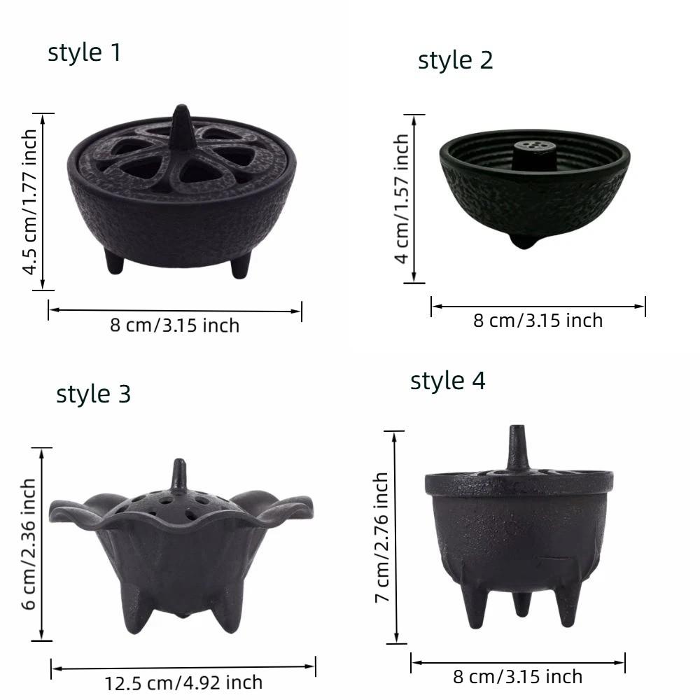 Mini Cast Iron Cone Incense Burner Heat Resistance Creative Cast Iron Incense Holder Retro Lotus Shaped Cast Iron Incense Censer