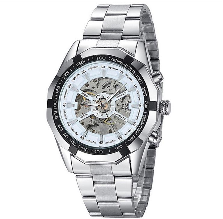 Best-Selling Men's Automatic Skeleton Watch, Stainless Steel Large Dial Luminous Design
