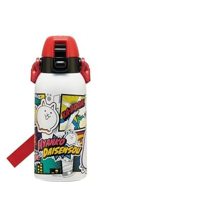 Skater Children's Water Bottle, Direct Drinking, 600ml, "The Battle Cats" 26, for Boys and Girls, Insulated, Stainless Steel, Lightweight, Sports Bott