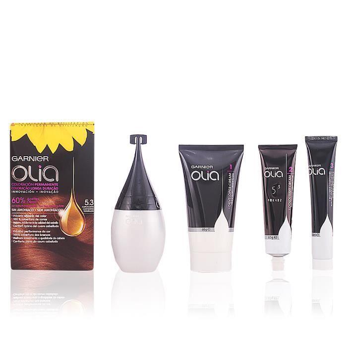 OLIA Garnier Permanent Hair Color # 5.3 Cappuccino 4 pieces. Discover a new experience with this free standing ammonia collar