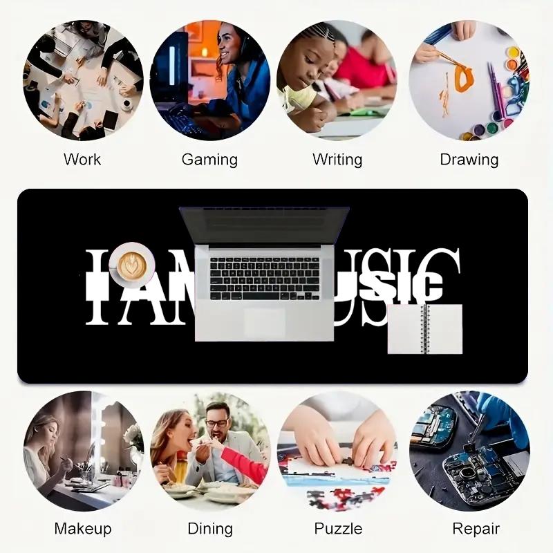 1Pc Musician'S Identity Gaming Mouse Pad Keyboard Desk Mat Non-slip Rubber Lock Edge Waterproof Computer Mousepad for Office Home Decor Ey136