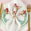 1Pc Towel Wedding Dress Napkin Ring Valentine's Day Zinc Alloy Western Style Red Rose Restaurant Decoration