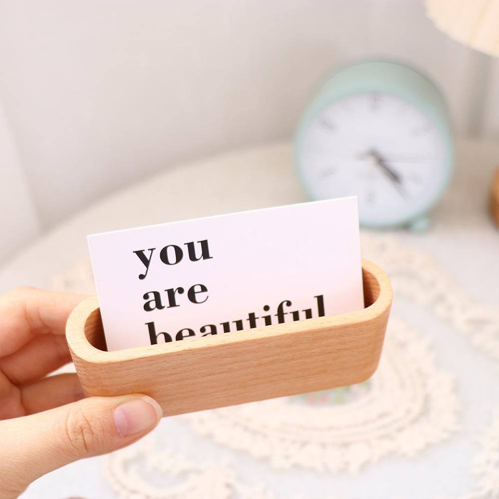 Display Device Stationery Wooden Business Card Holders Cards Stander Card Organizer Cards Holder