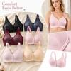 Women's Wireless Push-Up Bra with Fixed Cups Front Closure Comfortable Breathable Everyday Bra