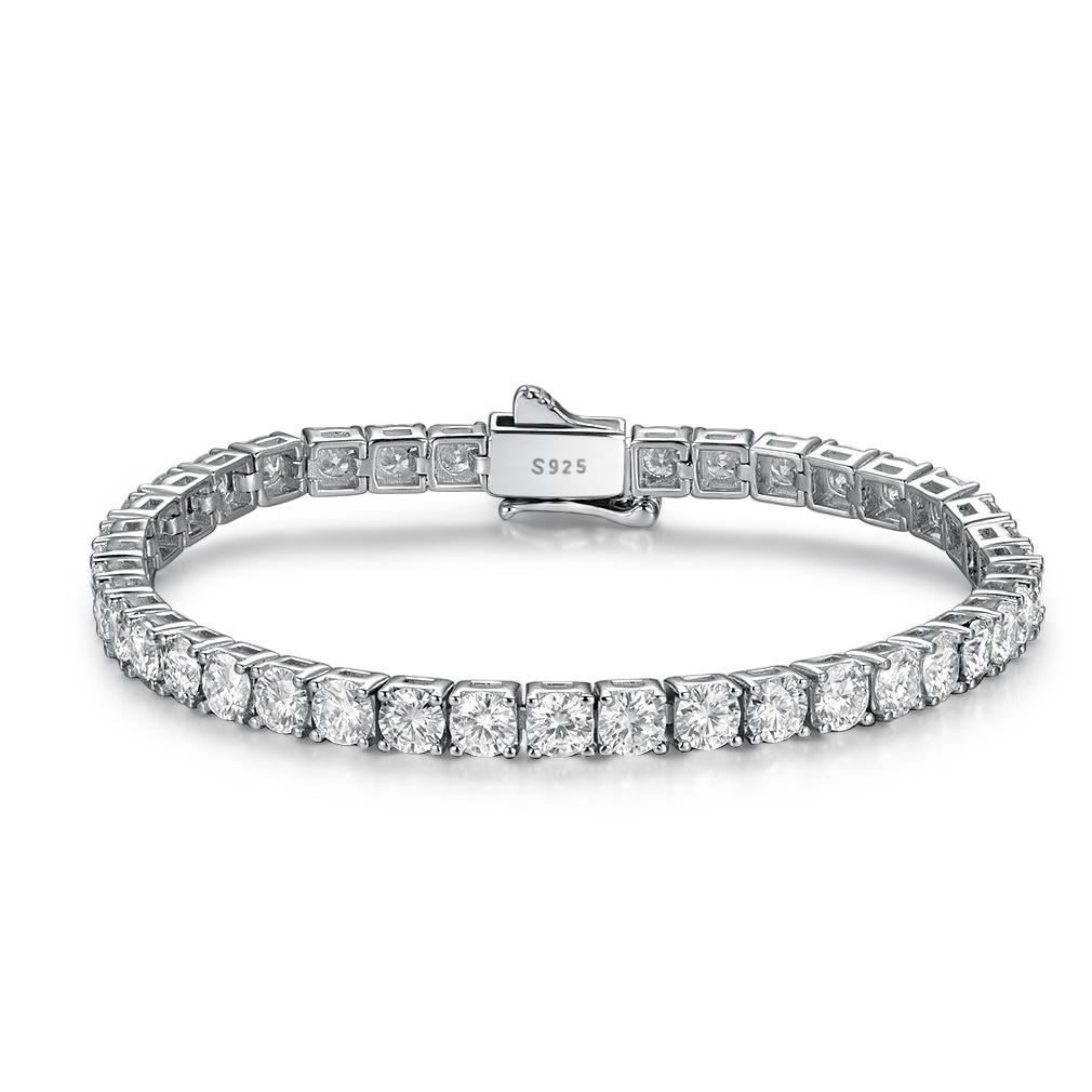 S925 Sterling Silver Moissanite Tennis Bracelet Versatile Premium Sense Shining Jewelry