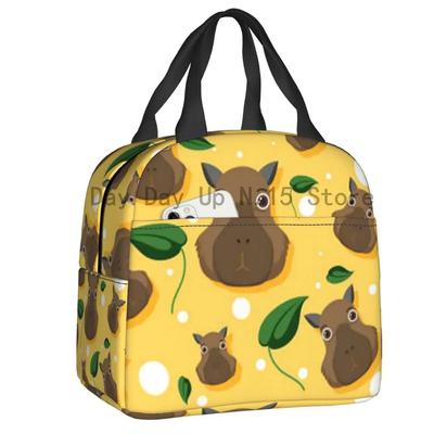 Capybara Orange Tragbare Lunchboxen Damen Wasserdicht Tier Haustier Kühler Thermische Lebensmittel Isolierte Lunchtasche Kinder Schule Kinder