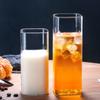Square Heat-Resistant Glass Cup – Transparent Office Teacup for Coffee, Milk, and Juice