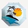 1pc Tropical Sunset Island Scene Umbrella with Plastic Handle, Suitable for All Seasons Outdoor PT403