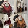 Fashionable Fringe Large Capacity 2024 New Retro Popular Women's Simple Single Shoulder Diagonal Shoulder Bag