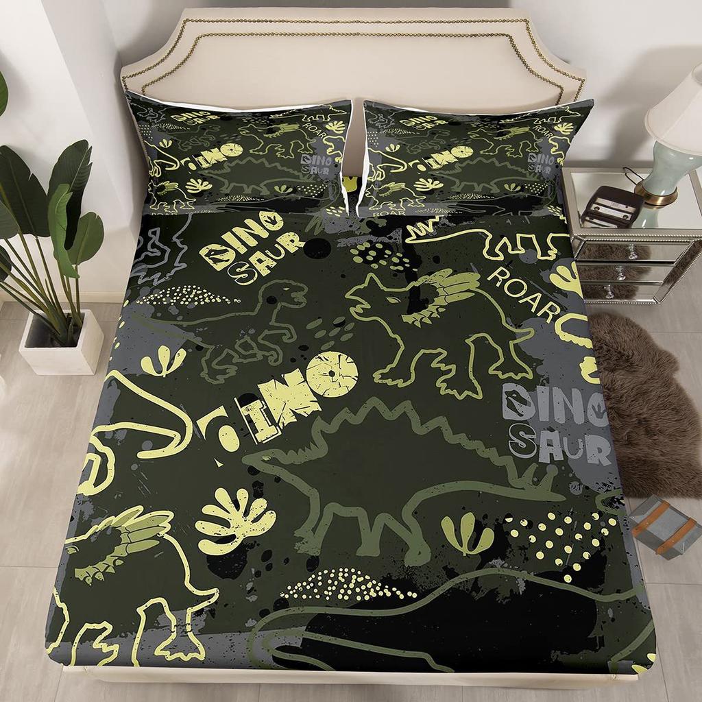 Camouflage Simple Pattern Mattress Three-Piece Digital Printing Mattress Bedding Set Adult Children