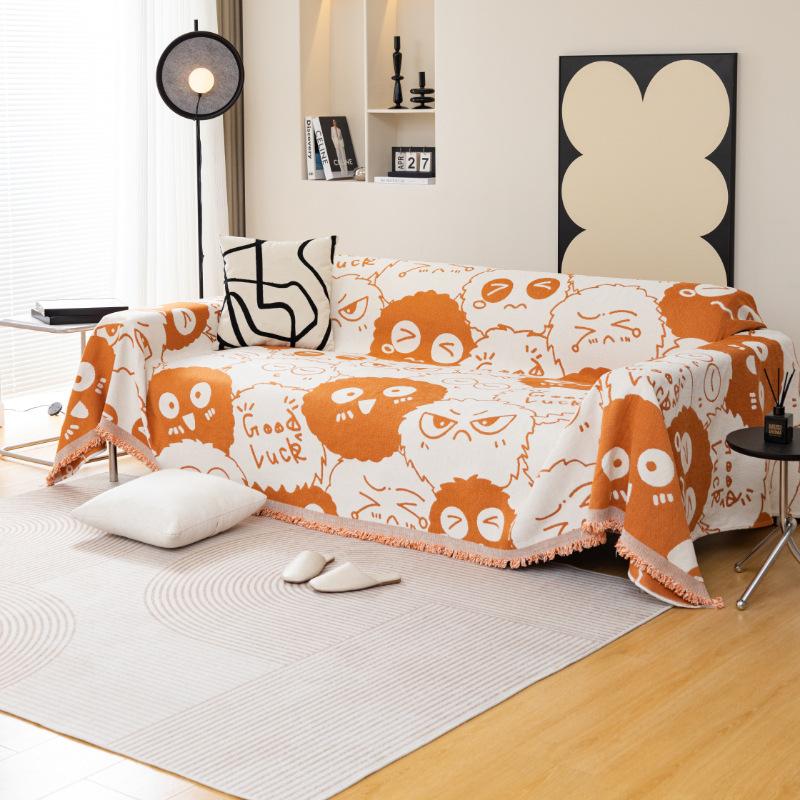 Cartoon Anime Chenille Sofa All-inclusive Cover Towel for All Seasons Thickened Dustproof and Cat Scratchproof Sofa Towel Blanket