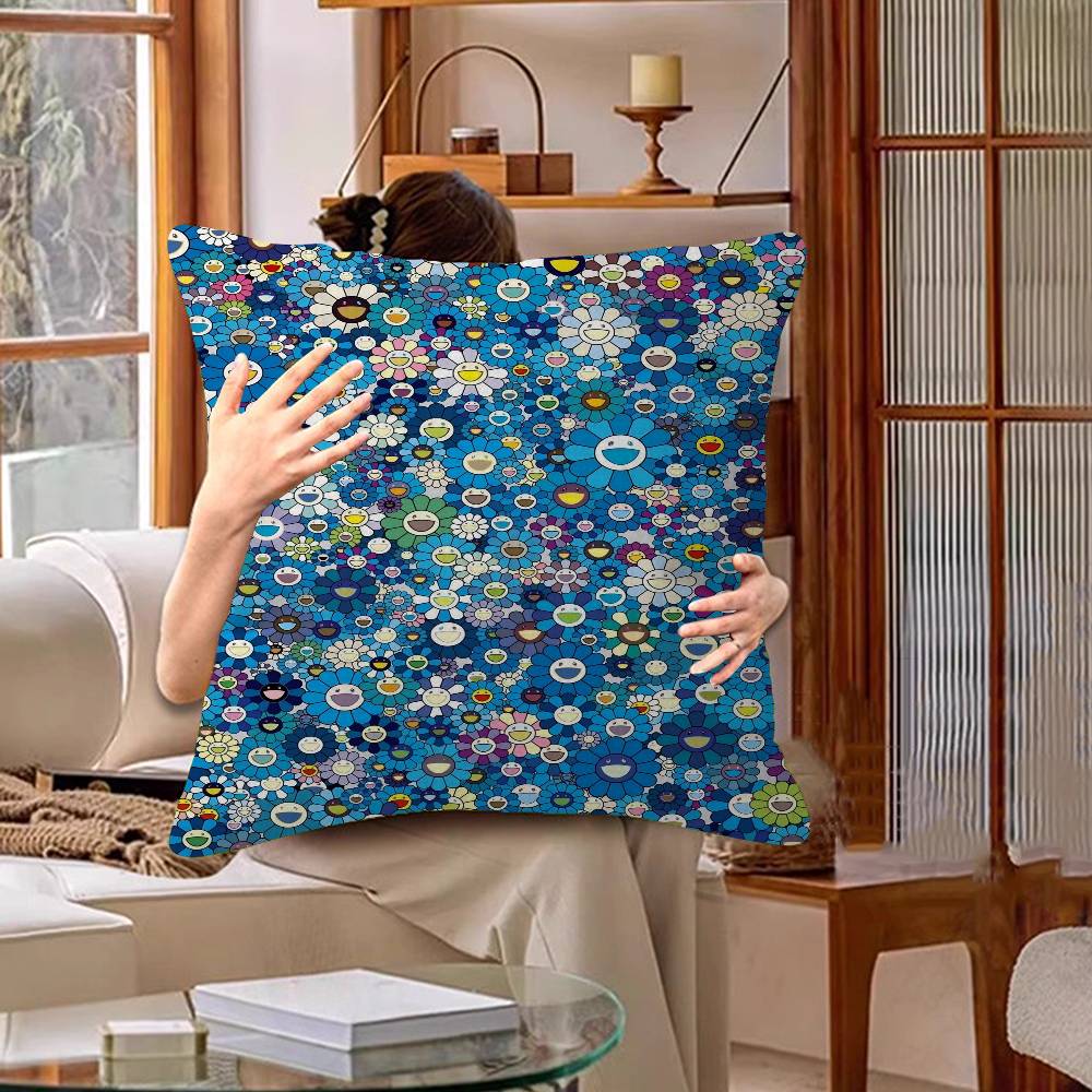 

Cute T-Takashi Flowers M-Murakami Maple Design Cushion Cover Happy Autumn Harvest Decor Holiday Decorati Pillow Cover 30cmx30cm