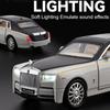 1:32 Model Toy Car Rolls-royce Phantom Silver Spur Alloy Diecast Sound Light Doors Opened Pull Back Simulation Vehicles for Kids