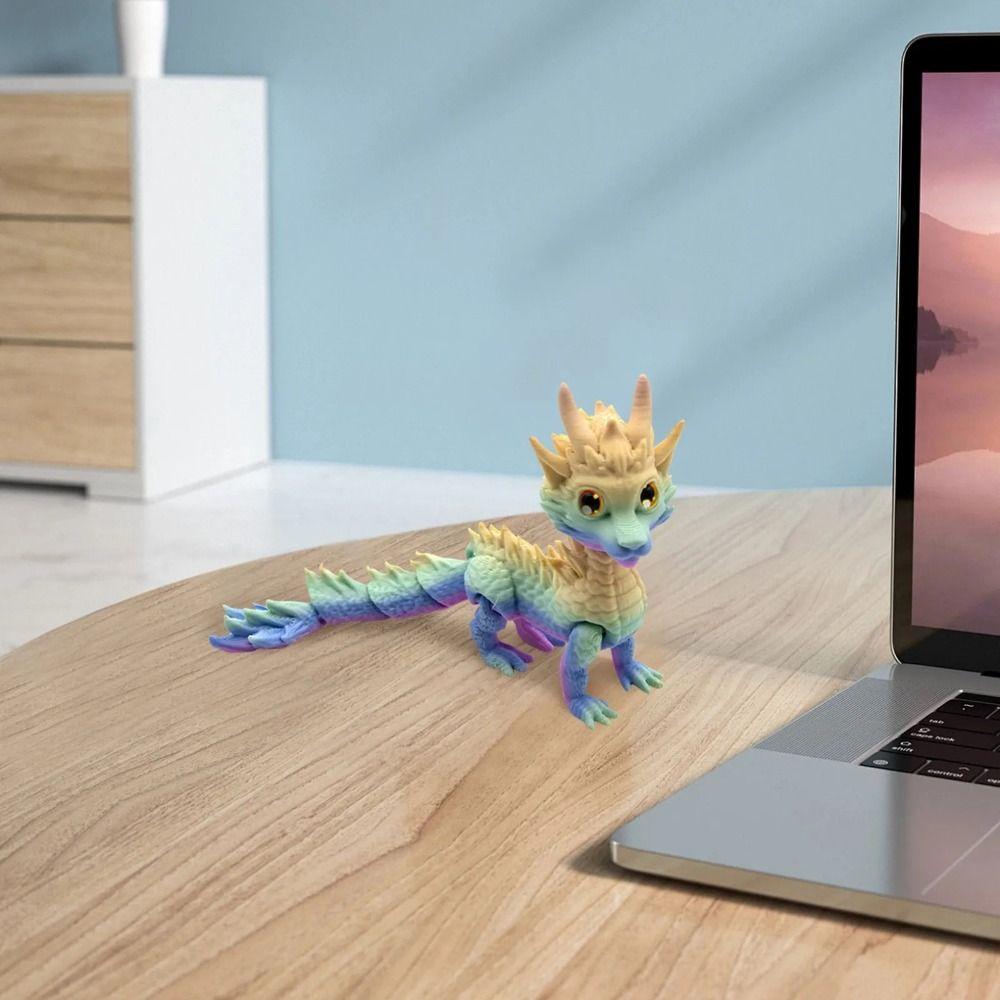 Movable Joint 3D Printed Dragon Home Office Dragon Action Figure Garden Decoration