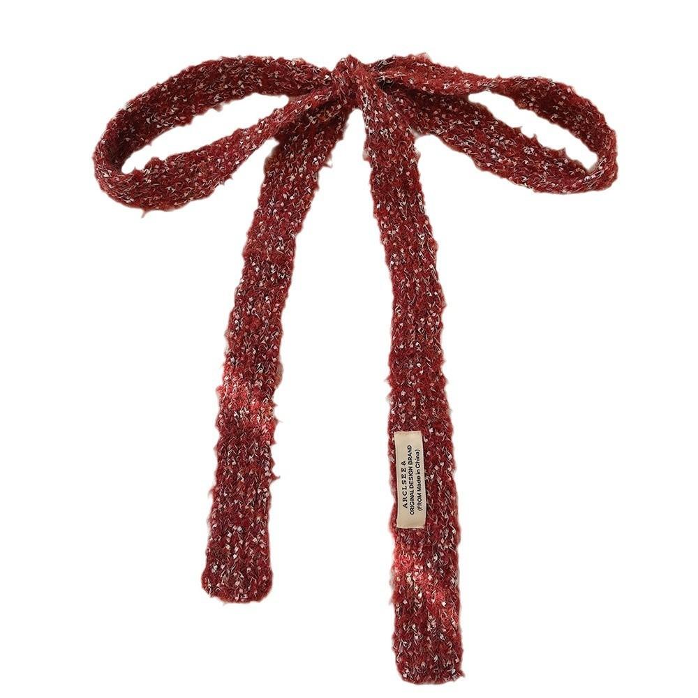 Harajuku Long Narrow Scarves Y2K Plush Knitted Scarves Casual Spicy Girl Scarf  Winter/ Autumn