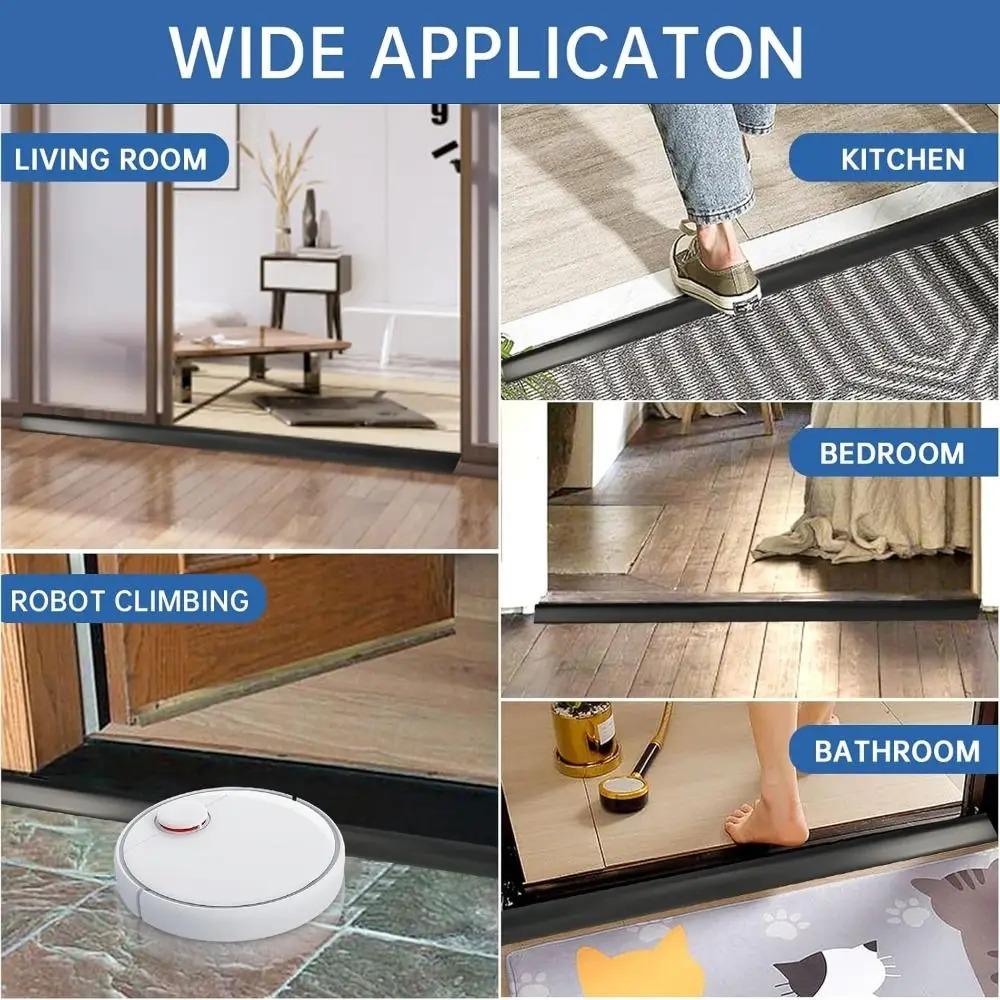 1pc 1/2m Carpet to Tile Floor Transition Strip Wear-resistant Self Adhesive Threshold Ramp PVC Cuttable Edging Trim Household