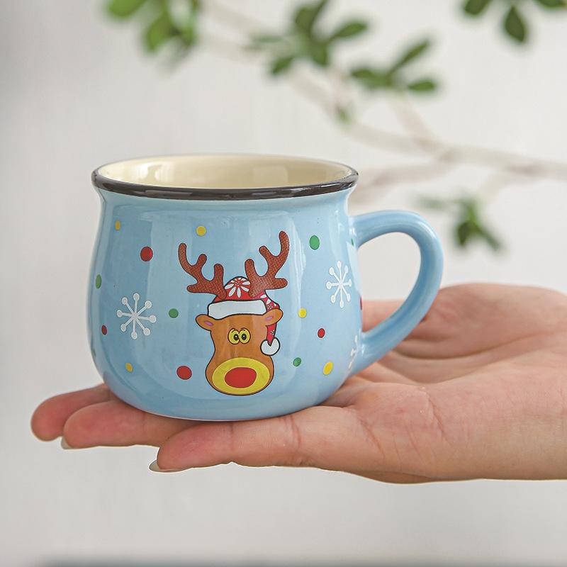 New Mini Christmas Mugs Couples Ceramic Cups Kawaii Santa Claus Figurines Creative  Gift For Office Home Milk Coffee Tea Cup