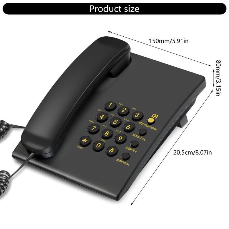 Basic Landline Corded Phone For Elderly Users Easy to Read Buttons And Stable Call Quality