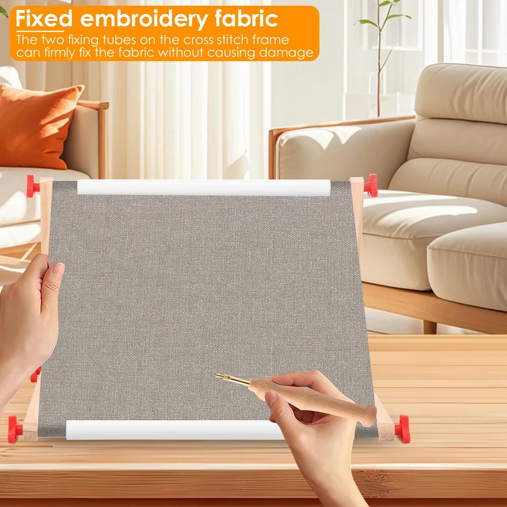Embroidery Table Stand Adjustable Embroidery Scroll Frame Cross Stitch Table Stand Multipurpose Needlepoint Holder Sewing Tool