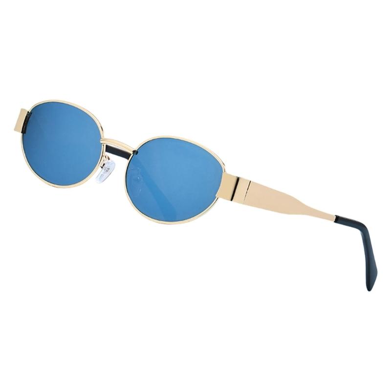 Ovals Metal Frame Sunglasses Unisex Sunglasses Cats Eye Shape Sunglasses for Men and Women