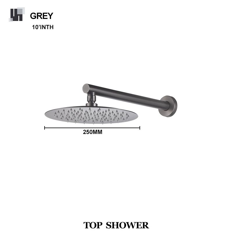 High Quality Brushed Gold 10 Inch Stainless Steel Rainfall Shower Head Bathroom Square Round Showerhead Arm Accessory G1/2