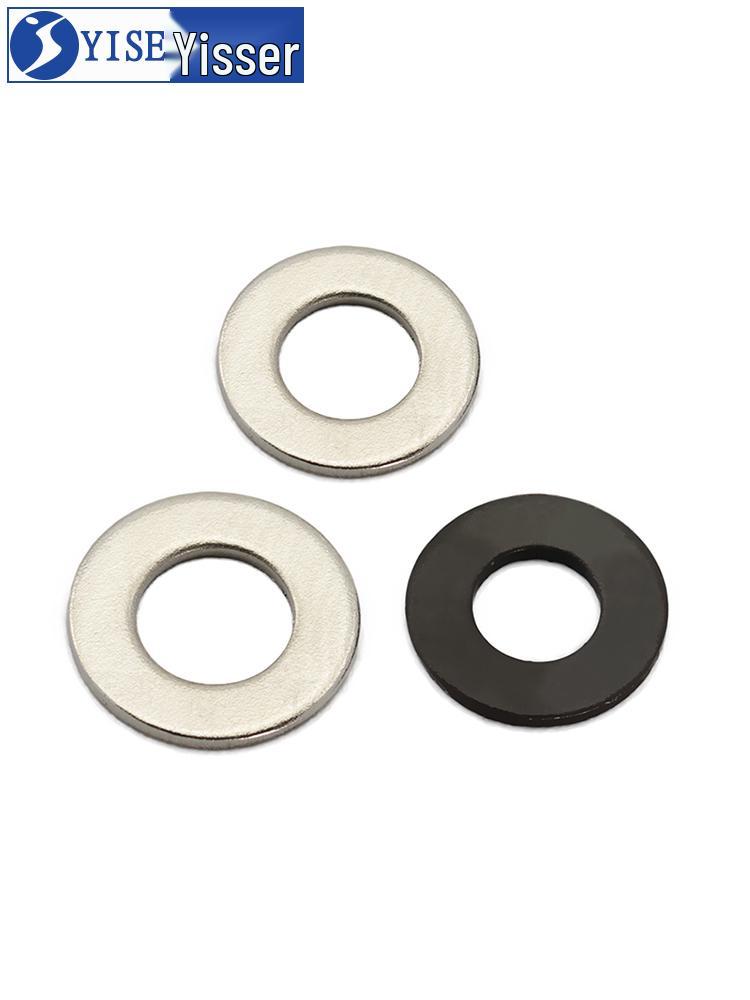 Nickel-Plated Carbon Steel Flat Washer, Blackened & Thickened, Sizes: M2, M2.5, M3, M4, M5