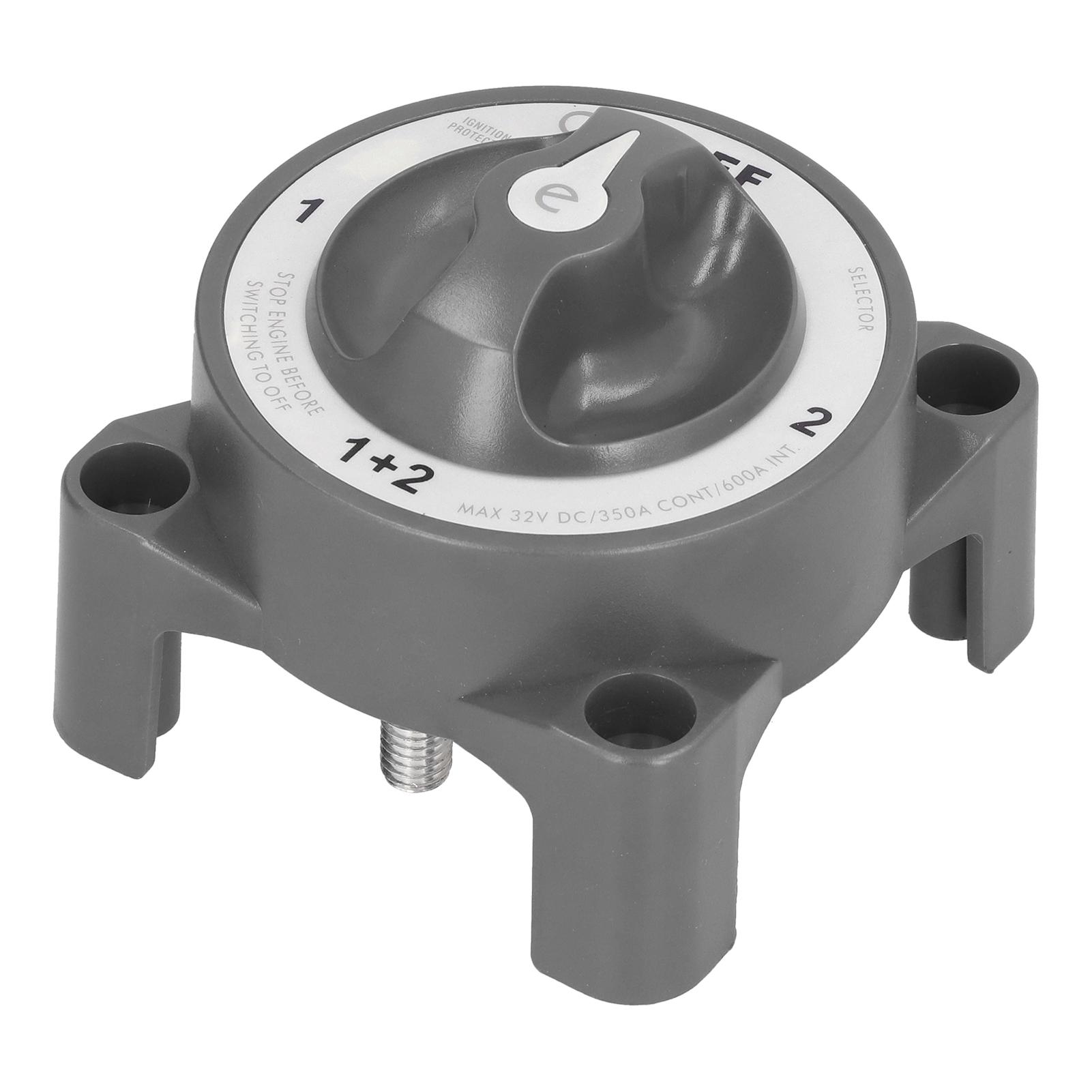 

Переключатель аккумулятора 4 положения 38in16 терминал IP66 водонепроницаемый для автодомов 32V 350Aчерный чёрный