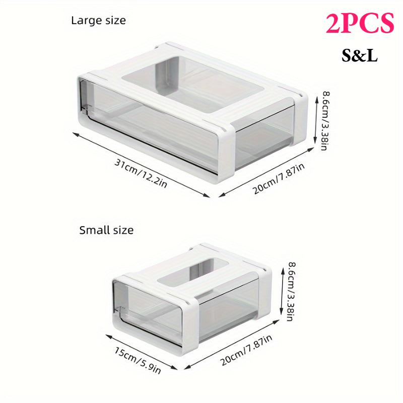 

2PC Sliding Desktop Drawer Organizer Hidden Adhesive Drawer Storage Box for Office Desk Pen Holder Under Table Cosmetics Storage