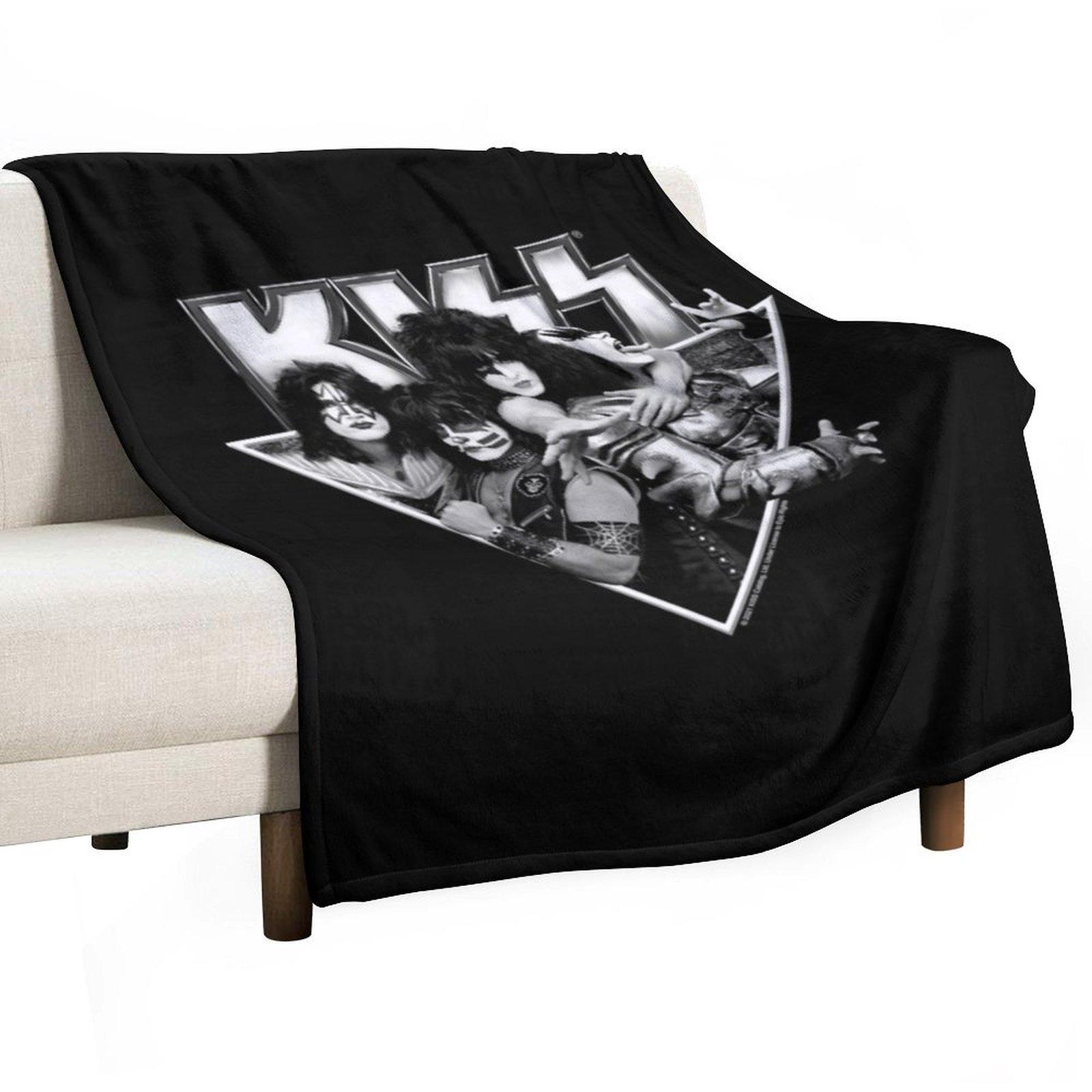 

KISS  The Band - Members Metal Triangle (Black and White) Throw Blanket Designers Furry cosplay anime Kid S Blankets 30x40in