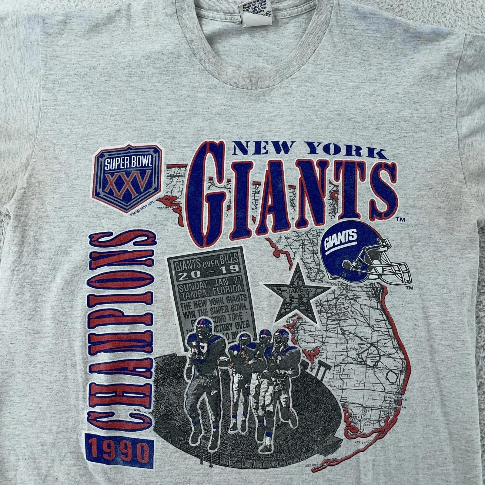 

Vintage New York Giants T-Shirt L/XL NFL Football Super Bowl XXV Champions 90s XL